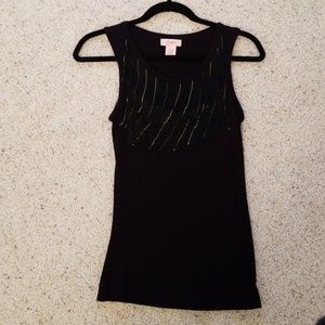 BLACK FRINGE TANK